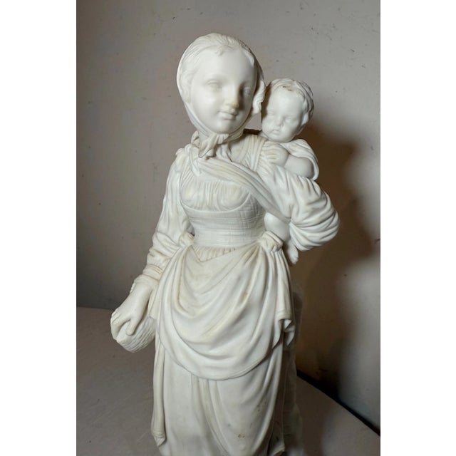 Large Antique 19th Century Parian Porcelain Lady European Figural Statue Figure For Sale - Image 4 of 13
