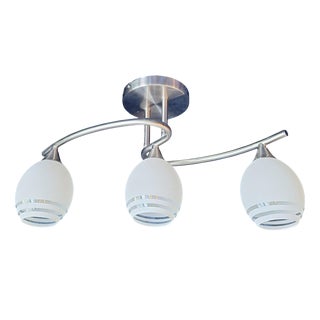 Vintage Ceiling Lamp with Silver-Colored Metal Frame and 3 White Glass Shades from Trio-Leuchten, 2000s For Sale