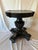 Wood Late 20th Century Hollywood Regency Neoclassical Pedestal Accent Table With Gilt Marquetry & Glass Top For Sale - Image 7 of 11
