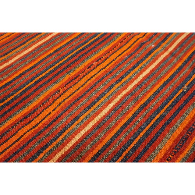 Mid-Century Modern 1950s Red Stripe Modern Vintage Mid Century Turkish Decorative Kilim Rug For Sale - Image 3 of 5