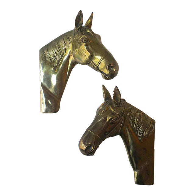 Horse Head Bust Wall Sculptures, Pair, Circa Mid-20th Century For Sale