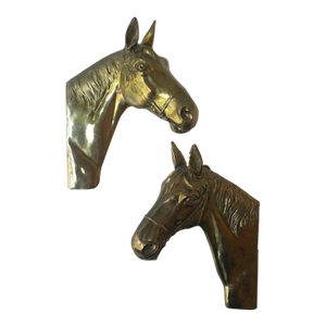 Horse Head Bust Wall Sculptures, Pair, Circa Mid-20th Century
