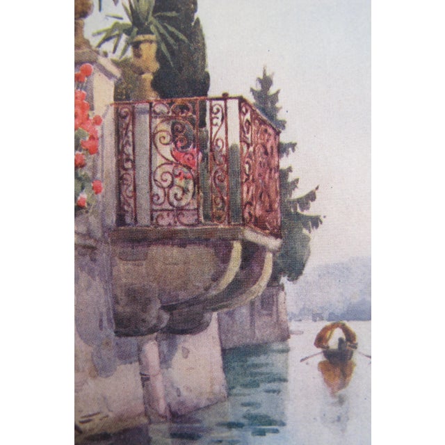 1900 - 1909 1905 Original Italian Print - Italian Travel Colour Plate - a Balcony For Sale - Image 5 of 6