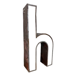 Vintage Illuminated Advertising Letter H, 1960s For Sale