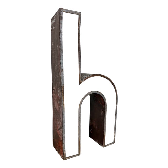 Vintage Illuminated Advertising Letter H, 1960s For Sale