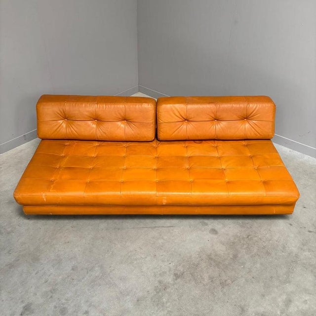 Vintage Cognac Leather Daybed, 1960s For Sale - Image 6 of 17
