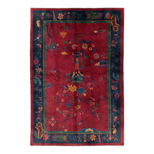 Galerie Shabab Collection Mid-20th Century Chinese Art Deco Accent Carpet