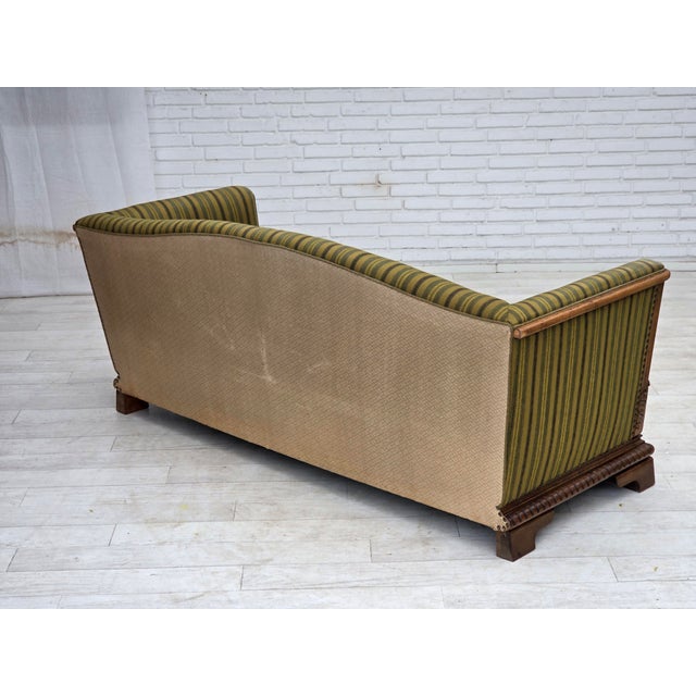 Vintage Danish Three-Seater Sofa in Furniture Velour and Oak, 1950s For Sale - Image 10 of 18