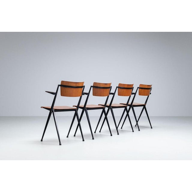 Wim Rietveld Pyramid Dining Chairs by Wim Rietveld for Ahrend De Cirkel, Netherlands, 1960s, Set of 4 For Sale - Image 4 of 13