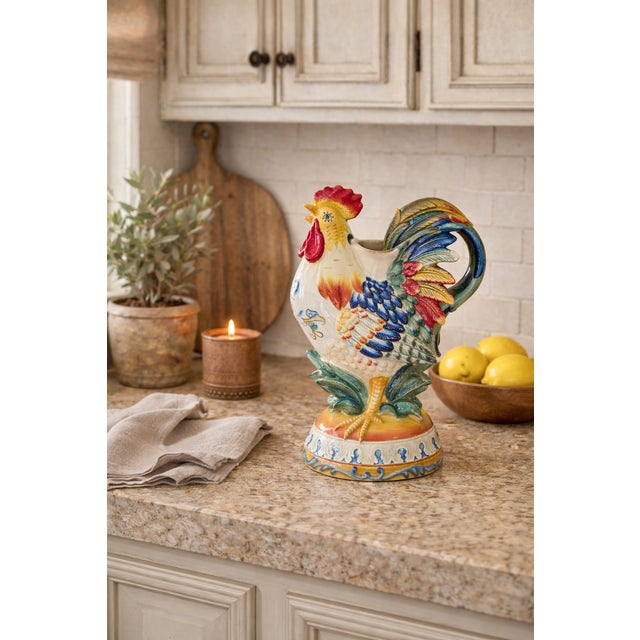 This best-selling vintage Fitz and Floyd Ricamo rooster pitcher is a bold, hand-painted earthenware piece from the brand’s...