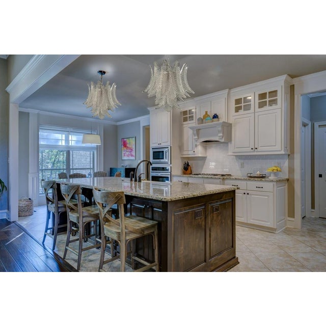 Italian Murano Six-Tier trasparent Felci Glass chandelier - 36 glasses Beautiful Italian Murano Chandelier composed of 36...