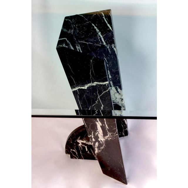 Modern Rectangular Glass Dining Table with Marble Base, 1970s For Sale - Image 10 of 15