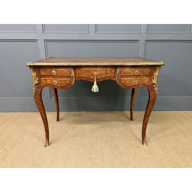 Brown Antique French Parquetry Desk, 1885 For Sale - Image 8 of 18