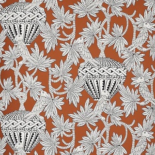 Schumacher Santarem Wallpaper in Chocolate - Sample For Sale