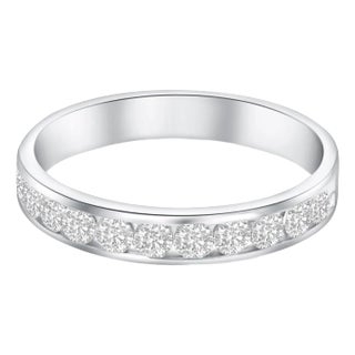 Half Carat Channel Set Diamond Wedding Band, Size 7 For Sale