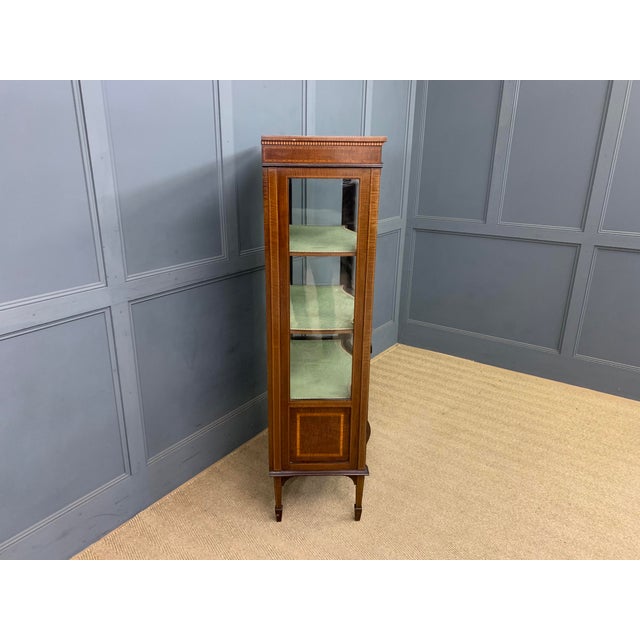 Serpentine Inlaid Mahogany Display Cabinet, 1900s For Sale - Image 9 of 17