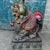 Mid 20th Century Monumental Pair of Vintage Chinese Shiwan Pottery Temple Lions (Pixiu) | Large Guardian Foo Dogs For Sale - Image 5 of 6