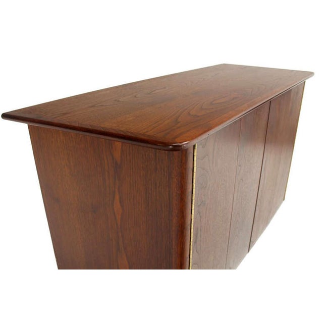 HANGING Walnut Mid-Century Danish Modern Floating Dressers Console Cabinets - A Pair For Sale - Image 10 of 10