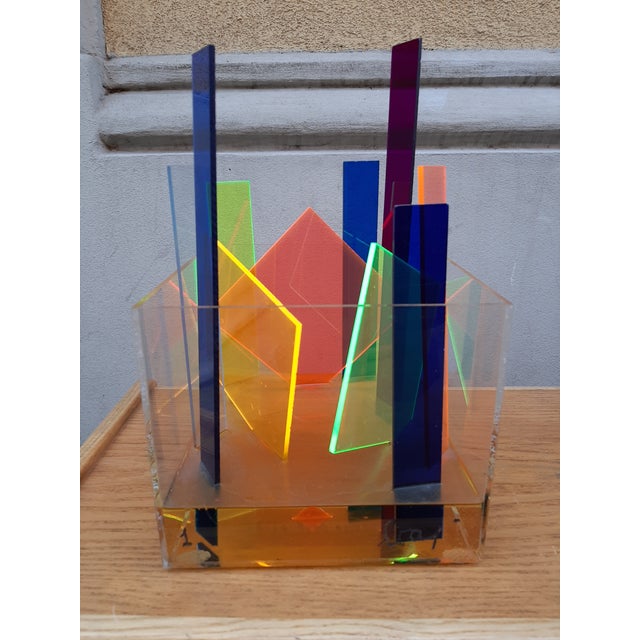 1970s Glass Polimero Arte Sculpture by Ludovico Castiglioni, 1969 For Sale - Image 5 of 9