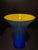 Mid-Century Modern Mid 20th Century Blue and Yellow Holmeggard Trumpet Vase For Sale - Image 3 of 4