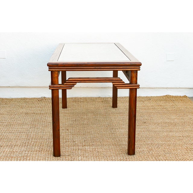 Vintage Carved Chinese Glass Top Center Table For Sale - Image 9 of 18