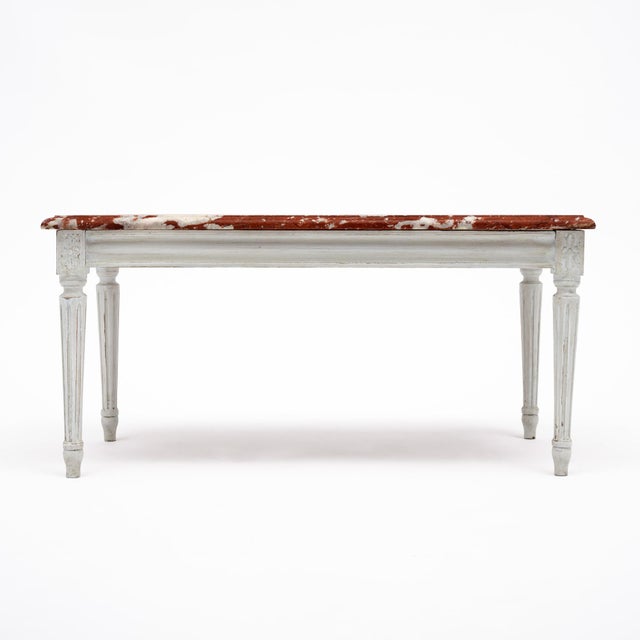 Pink Louis XVI Style Coffee Table With Rouge Royal Marble Top For Sale - Image 8 of 9