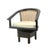 Vintage Hollywood Regency Black Lacquer Swivel Chair With Cane Back For Sale - Image 4 of 18