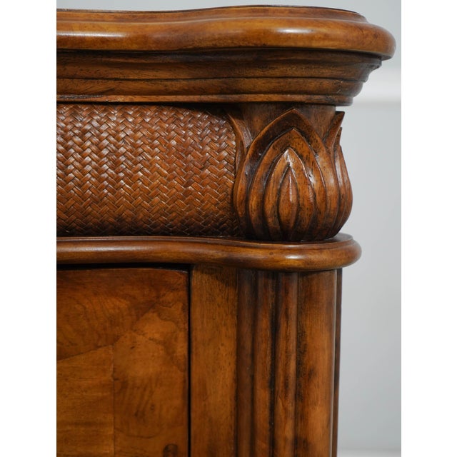 Schnadig Stately Wood & Rattan Bedside Table For Sale In Philadelphia - Image 6 of 17