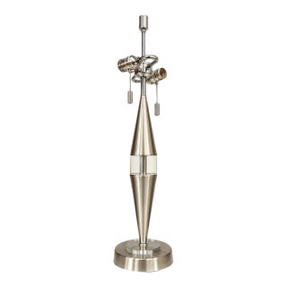 Pacific Coast Lighting Metal & Crystal Column Table Lamp For Sale