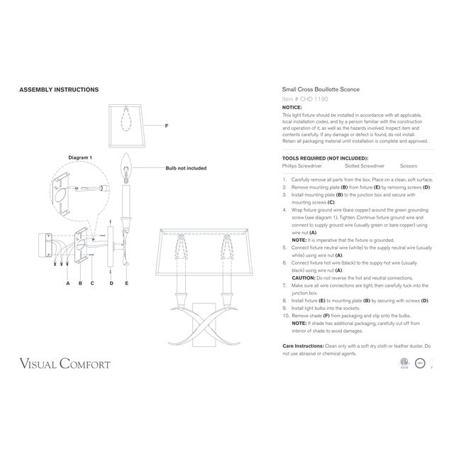 Visual Comfort Chapman & Myers for Visual Comfort Signature Cross Bouillotte Small Sconce in Polished Nickel with Linen Shade For Sale - Image 4 of 4