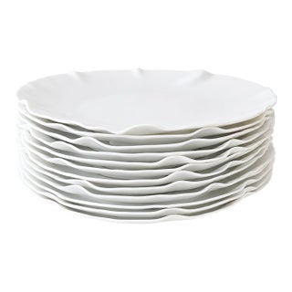 1980s Angela Cummings for Arita Japan "Wave" Fine Bone China Dinner Plates - Set of 10 For Sale