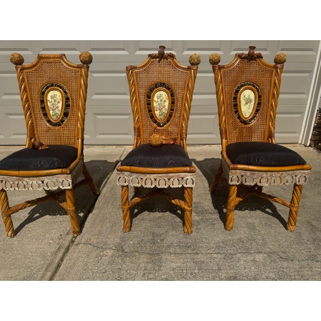1990s Mackenzie Childs Vivaldi Ajiro Chairs Set of 6 For Sale In Atlanta - Image 6 of 11