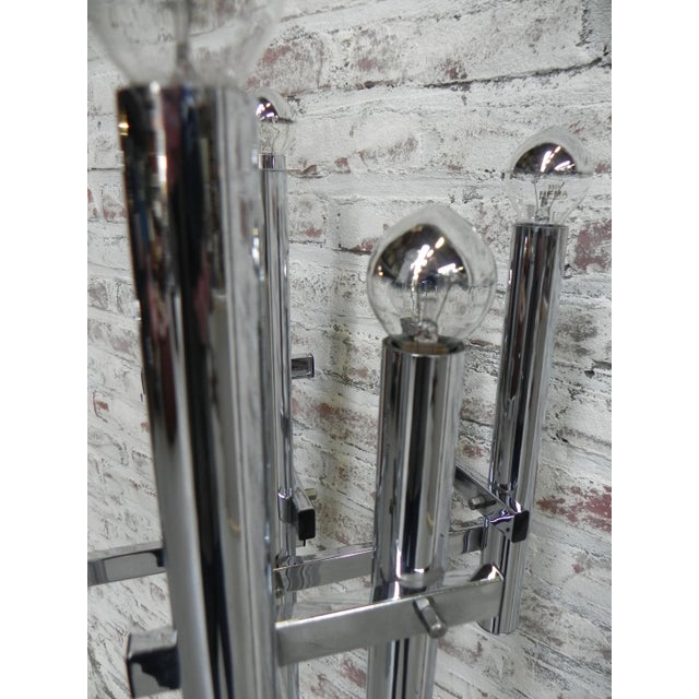 Standing Chrome Lamp Uplight with 8 Lights, 1970s For Sale - Image 15 of 18