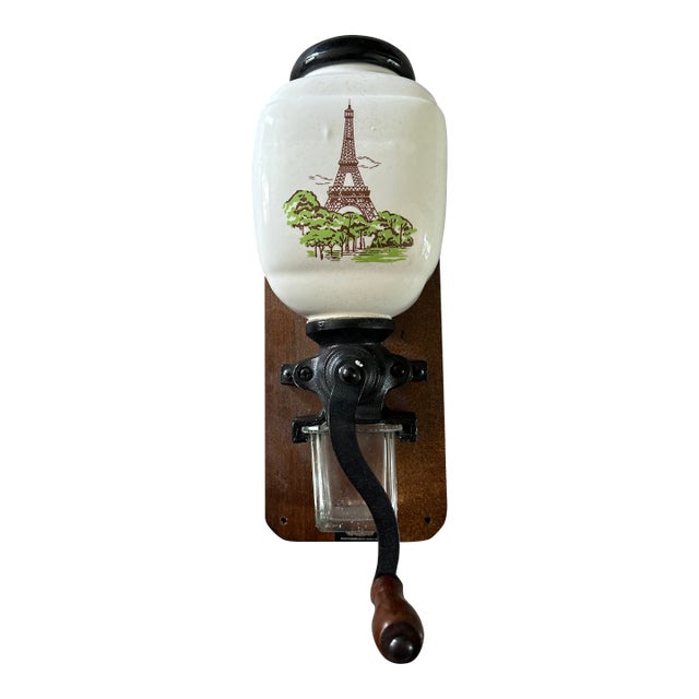 Vintage Eiffel Tower Wall Mounted Coffee Grinder For Sale
