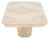 Polished 27x27" Travertine Square Top Single Pedestal Side End Lamp Table Mint For Sale