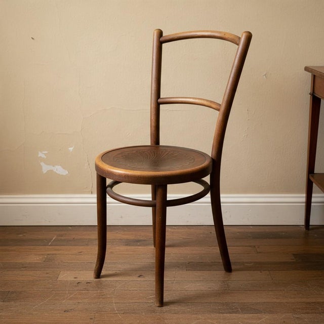 Art Deco Antique Fischel Bentwood Chairs-Set of 4-Czech Bistro Dining-Irish Hospital-Deco For Sale - Image 3 of 11