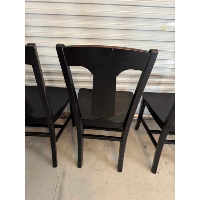 Pottery Barn Black Farmhouse Dining Chairs, Made in Italy - Set of 4 For Sale - Image 6 of 12