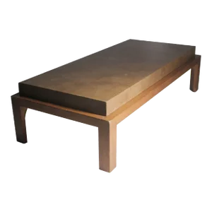Vintage Leather Coffee Table attributed to Tommi Parzinger for Charak Modern