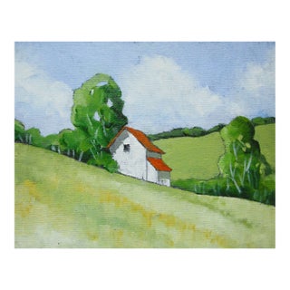 California Farmhouse Art Lynne French Landscape Oil Painting 11x14 For Sale