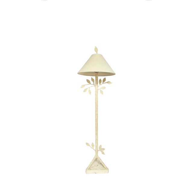 Mid Century Modern faux bois tree-form floor lamp in the style of John Dickenson and Giacometti. This organic sculptural...