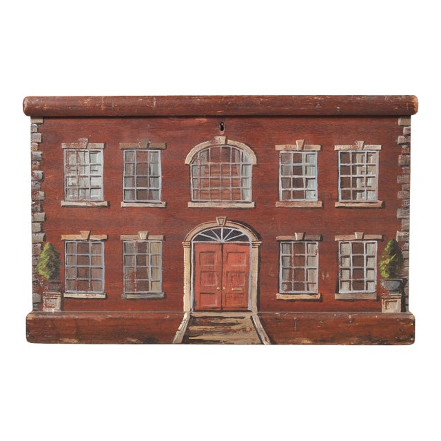 Country English Mahogany Georgian House Facade Decorated Box For Sale