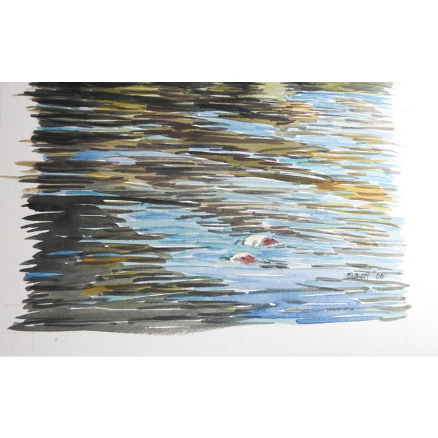 Traditional Contemporary Fly Fisherman Watercolor Painting For Sale - Image 3 of 5