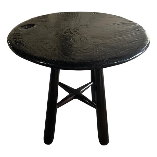 Andrianna Shamaris Mid Century Couture Espresso Stained Table For Sale