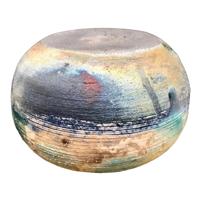 Vintage 1980’s Studio Pottery Vessel Glazed Vase Drip Pot For Sale