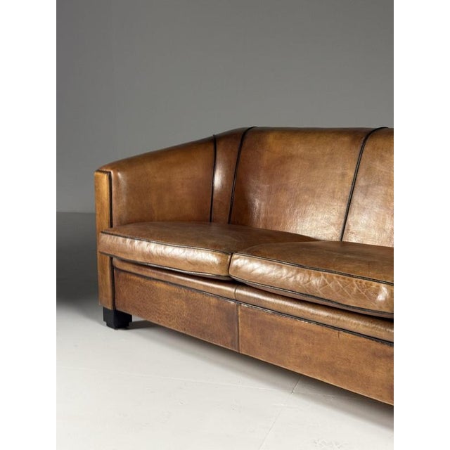 Brown Art Deco Sheepskin 3-Seater Sofa For Sale - Image 8 of 18