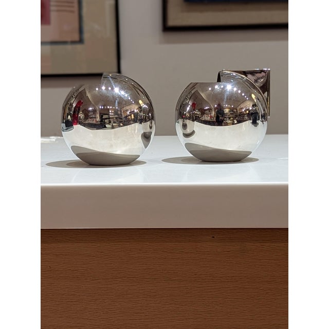 Metal Oliver Hemming Nio Stainless Steel Sugar Bowl & Creamer Set For Sale - Image 7 of 8