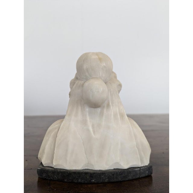 Small Bust of Young Woman in Alabaster For Sale - Image 5 of 6