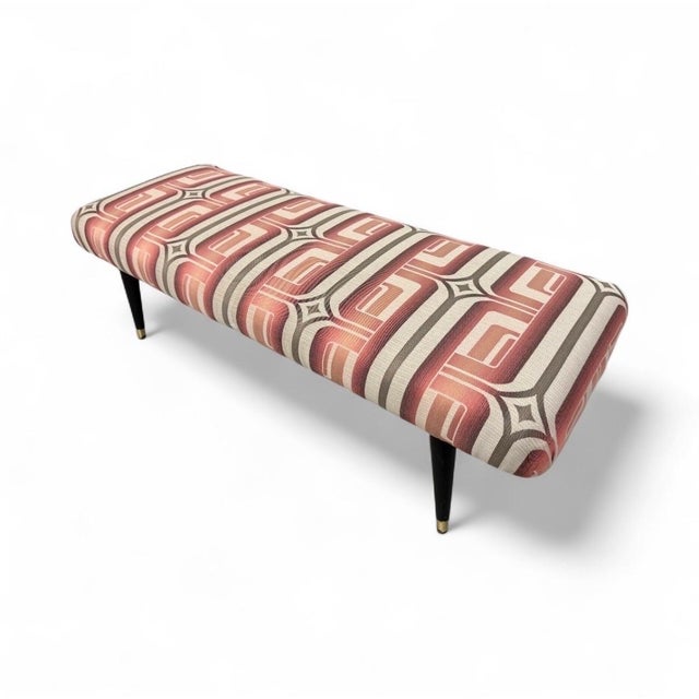 Mid-Century Modern Upholstered Window Bench For Sale - Image 4 of 5