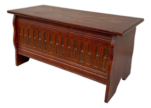 Gothic Carved Wood Blanket Chest, 1940s