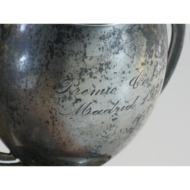Trophy in Solid Sterling Silver. Reads "Premio Cabrero, Madrid 1933" Antique For Sale - Image 9 of 13